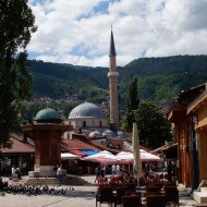 The Sebilj in Baščaršija square in Sarajevo, an Ottoman-style wooden fountain