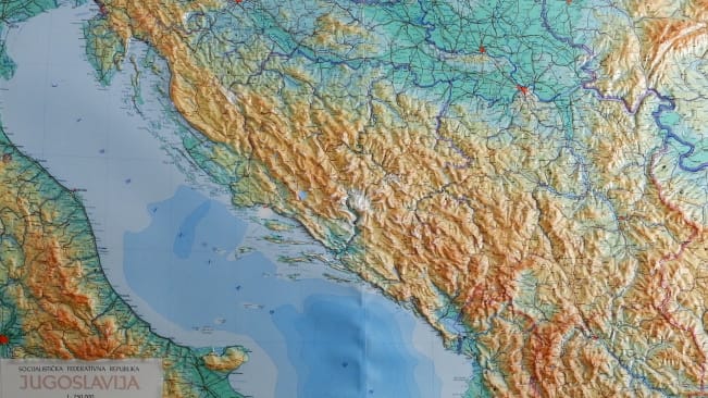 An old topographic map of Yugoslavia