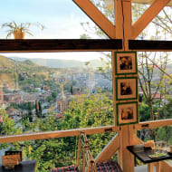 The view over Sarajevo from cafe Kamarija point of view in Sarajevo