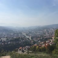 The view of the city of Sarajevo from up high at the White Fortress