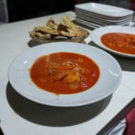 A close up of the fish soup made by Trattoria Boccone in Sarajevo