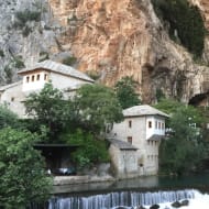 Blagaj Tekija, a monastery at the foot of a cliff and on a river bank