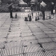 Elderly men playing Chess On Trg Oslobodjenja (Liberation Square)